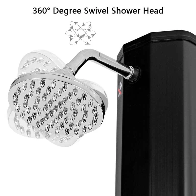 7.2 FT 9.3 Gallon Solar Heated Shower for Poolside Beach Spa, 2-Section Outdoor Shower with Foot Shower Tap
