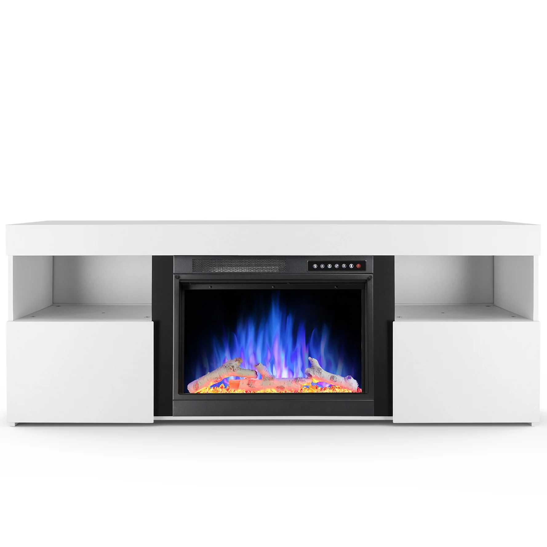 60'' Fireplace TV Stand Mantel Shelf Wooden Surround Fireplace Freestanding