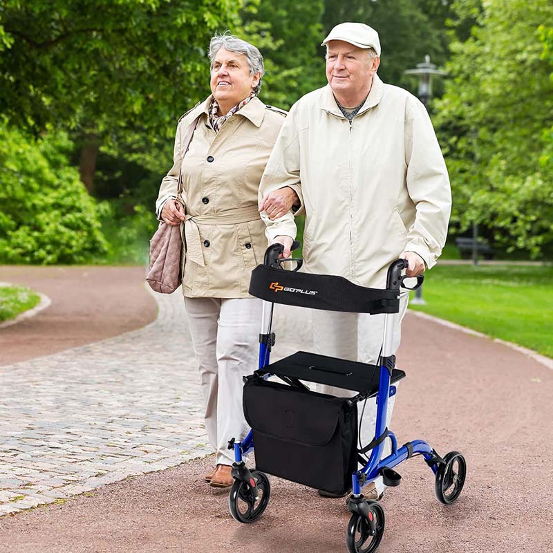 2 in 1 Folding Rollator Walker with Seat & 8