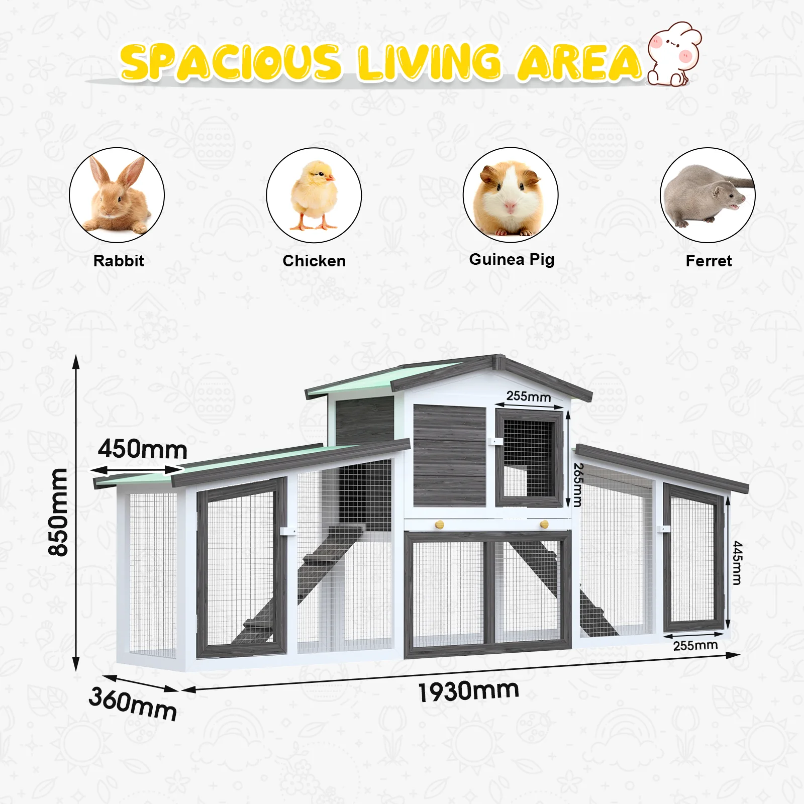 Rabbit Hutch Chicken Coop 2 Level