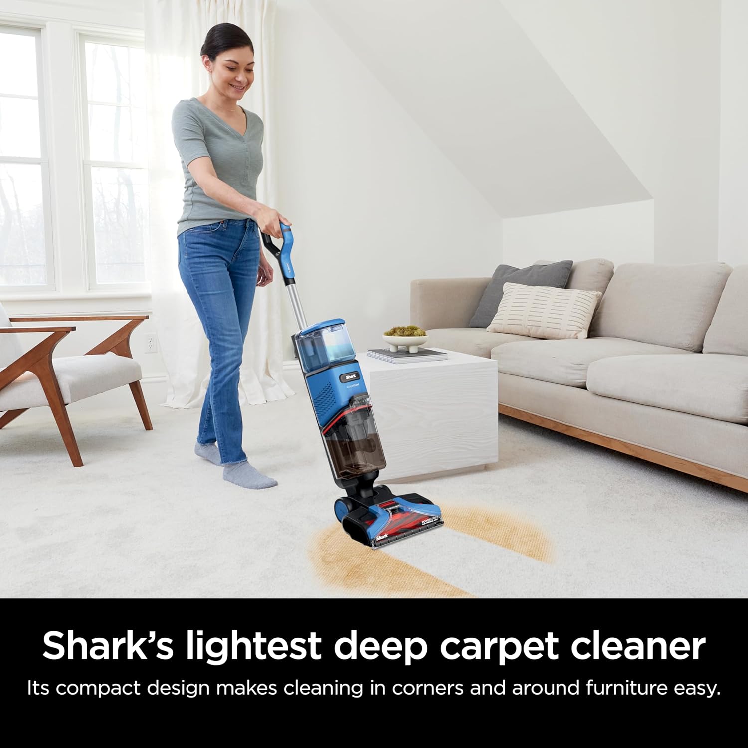 Shark CarpetXpert EX201 Carpet Cleaner, Cyan  C Deep Cleaning with StainStriker, Perfect for Pets, Includes Spot & Stain Remover Tools