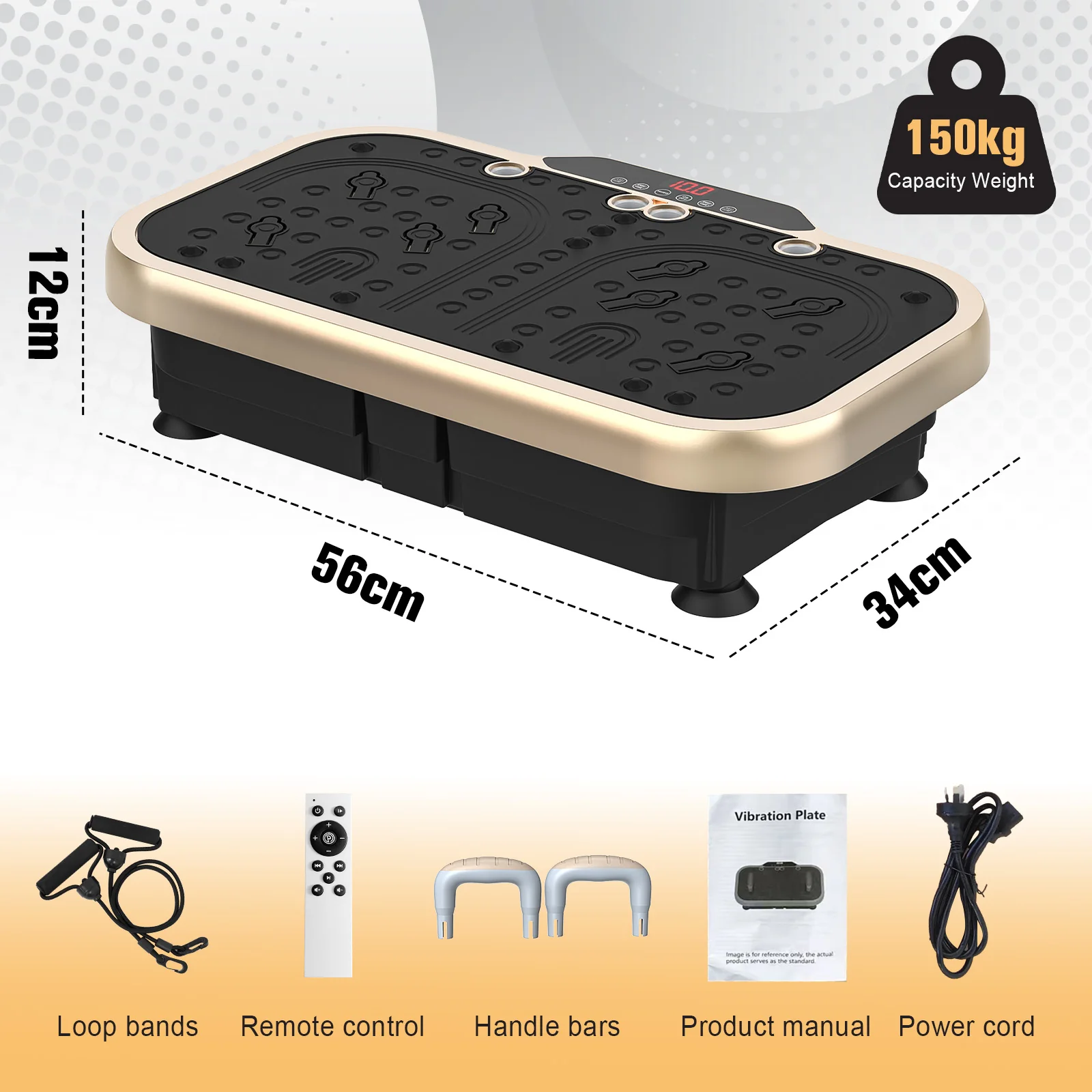 Vibration Plate Exercise Machine 150kg Capacity