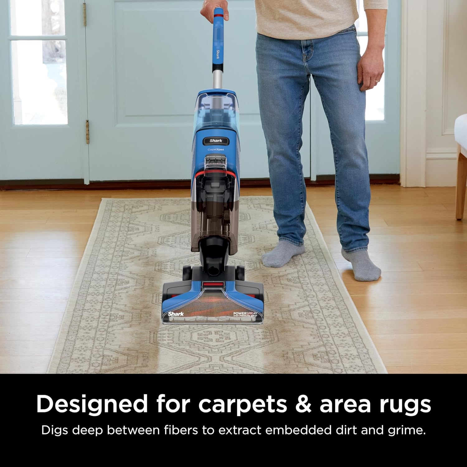Shark CarpetXpert EX201 Carpet Cleaner, Cyan  C Deep Cleaning with StainStriker, Perfect for Pets, Includes Spot & Stain Remover Tools