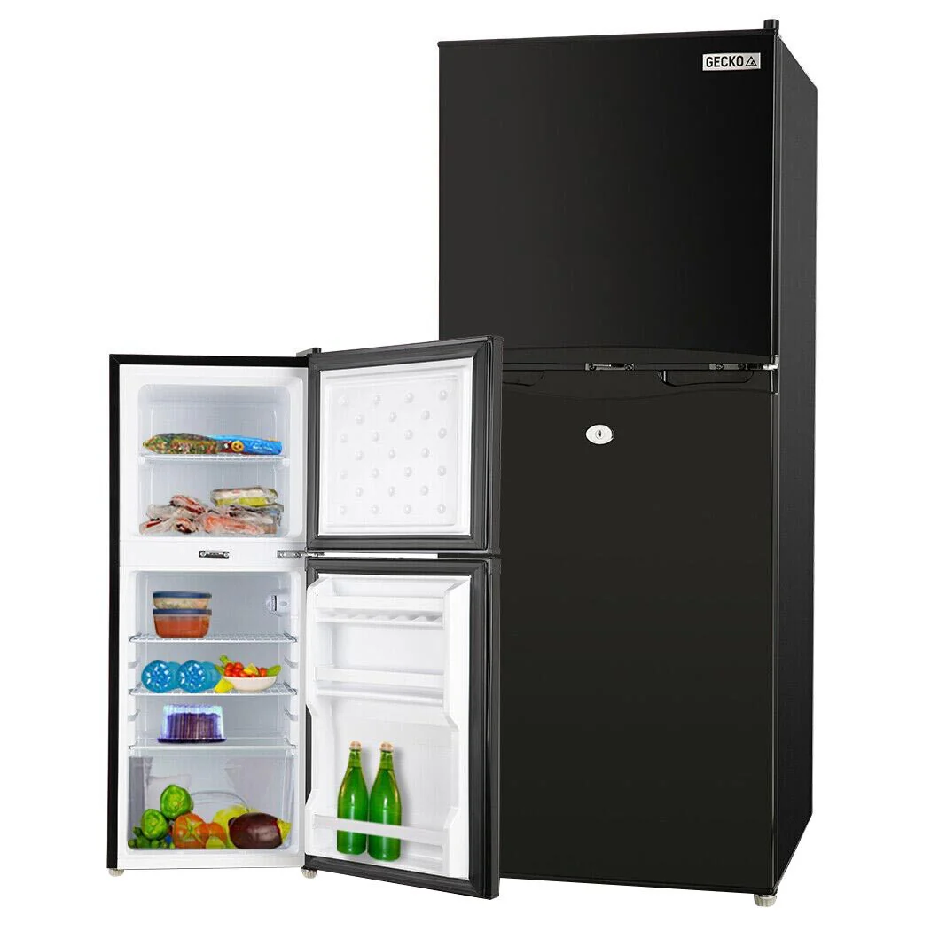 GECKO 125L Portable Upright Fridge, 12V/24V for Motorhome, Caravan, Black