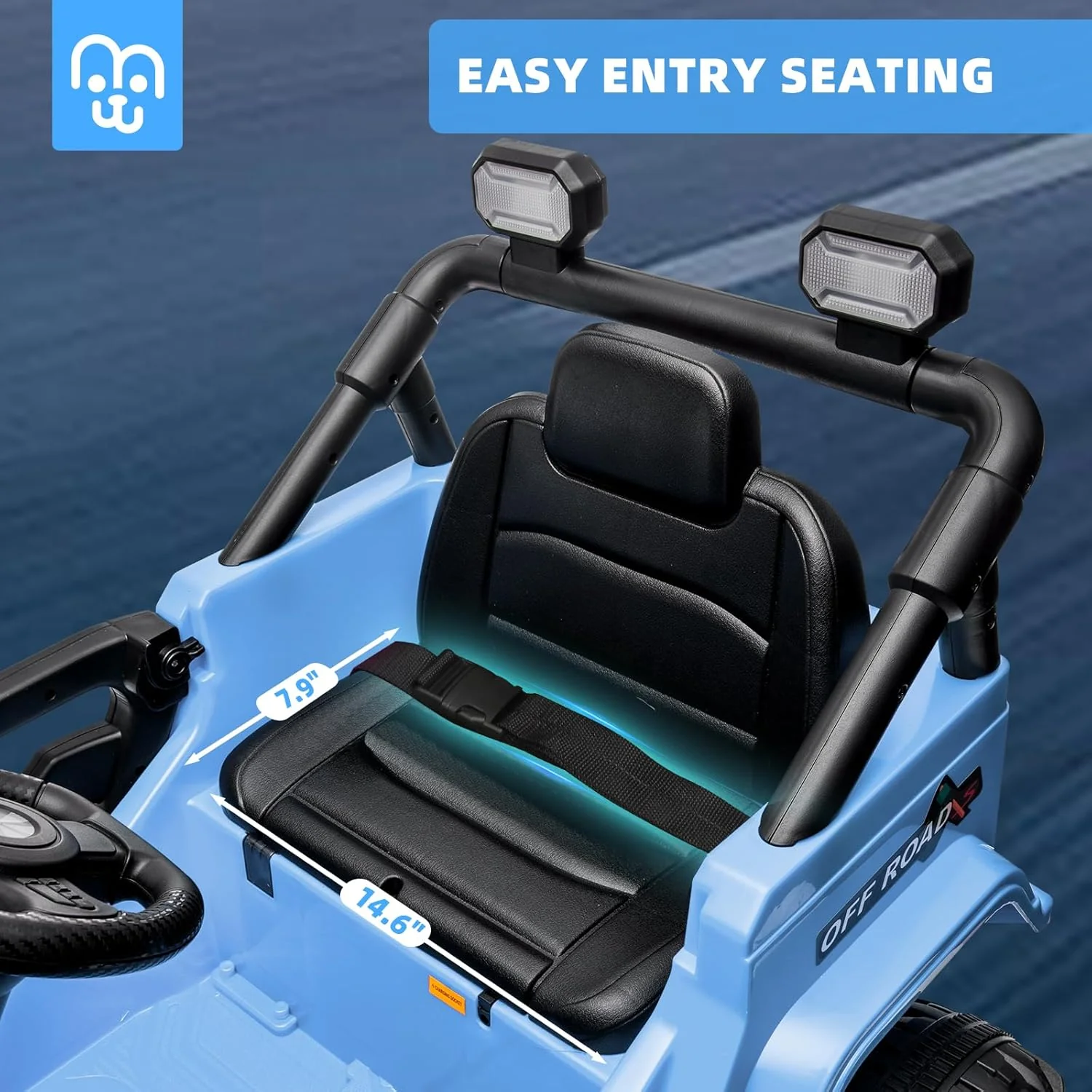 12V Kids Electric Ride on Truck Car Remote Control, Twin 35W Motors 3.5MPH Max Speed, Bluetooth USB Music Player, 4 Wheels Suspension LED Lights Safety Belt, Gift for Boy & Girl-Rosy