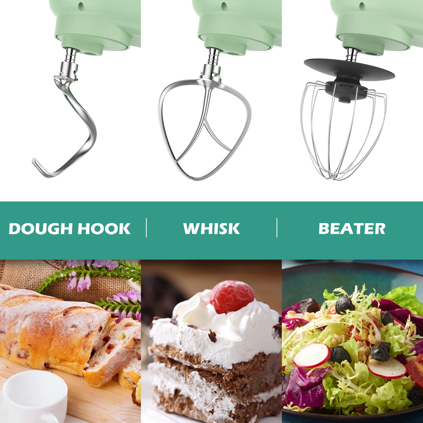 6.5L 1400W Stand Mixer 6-Speed Green