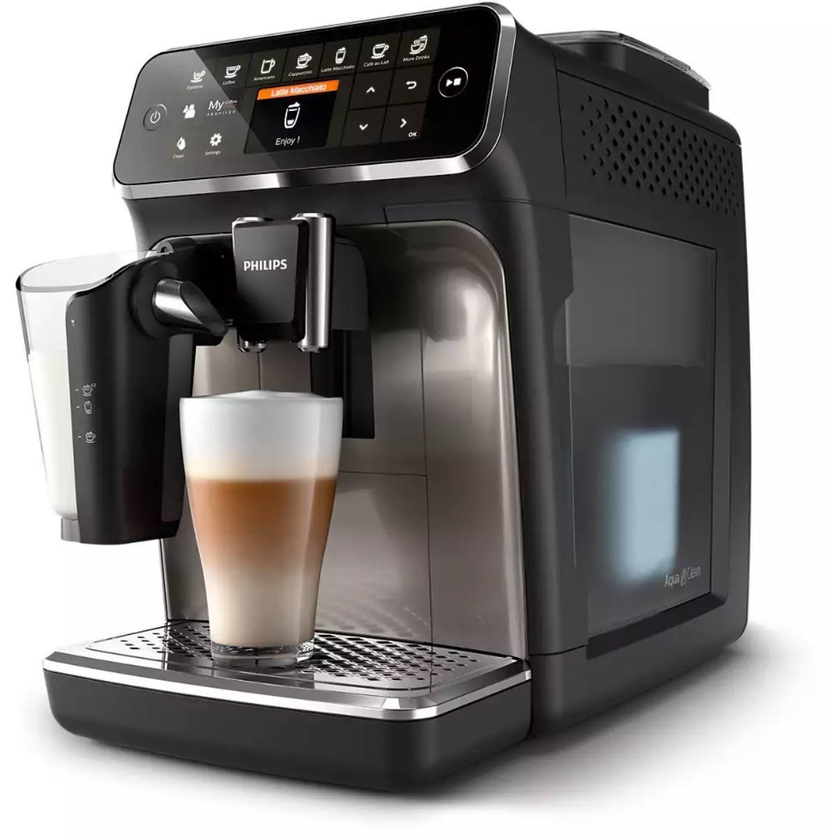 Philips 4300 LatteGo Super Automatic Espresso, Cappuccino, & Latte Macchiato Machine EP4347/94