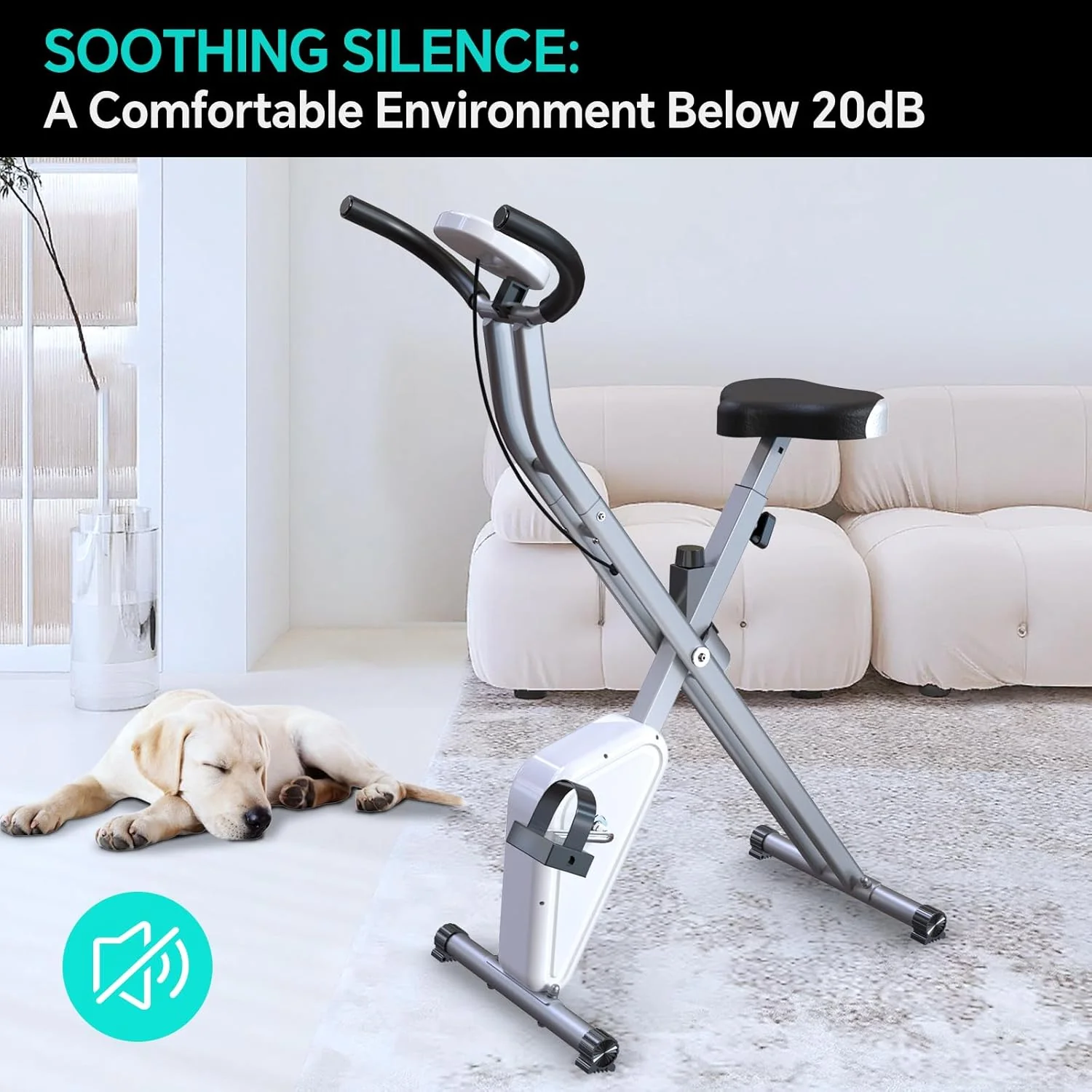 Foldable Exercise Bike Stationary Bikes for Home, 5 IN 1 Indoor Workout Bike, Cycling Bike with 16-Level Quiet Magnetic Resistance, 6.6 LBS Flywheel and 300LBS Capacity, 2025 Designed 817 X-bike