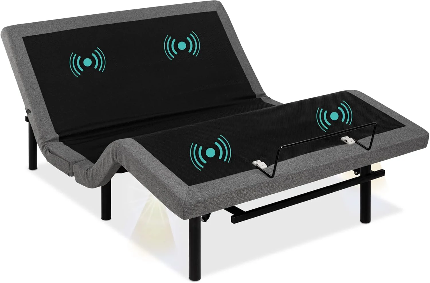 Ergonomic Twin XL Size Adjustable Bed Frame, Electric Base w/Wireless Remote Control, Nightlight, Massager, 2 USB Ports