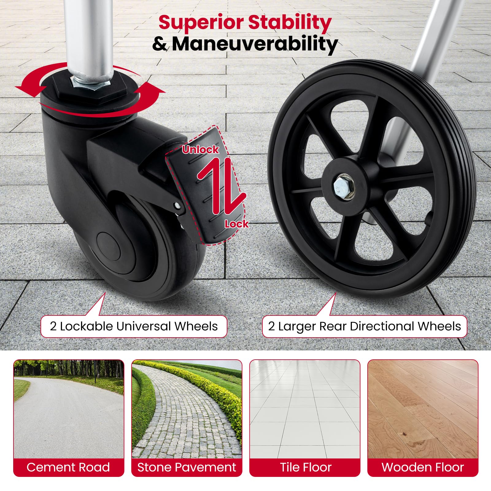 4 in 1 Shower Commode Wheelchair, 330lbs Foldable Bedside Commode Chair for Toilet with Arms