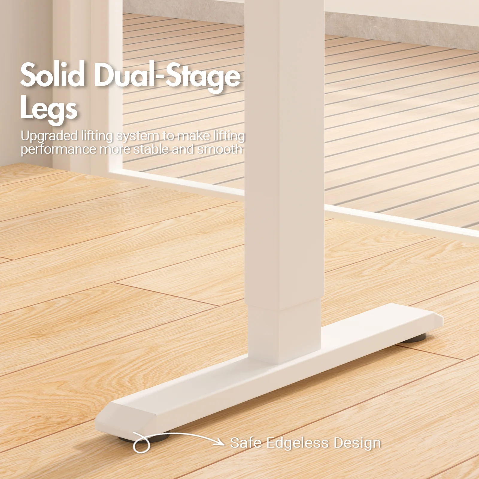 Electric Standing Desk with Monitor Stand  White