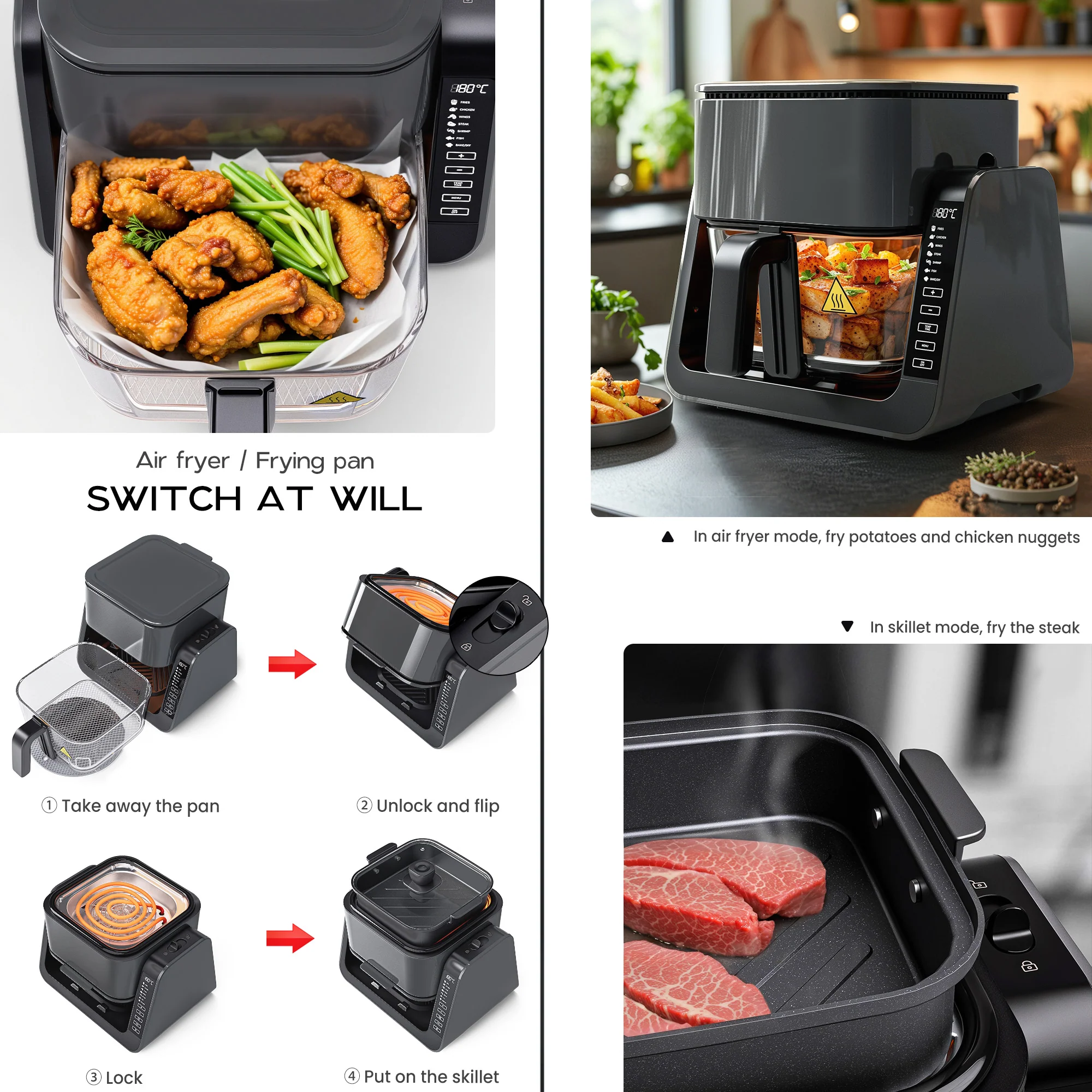 Multi-Functions Electric Air Fryer with Grill