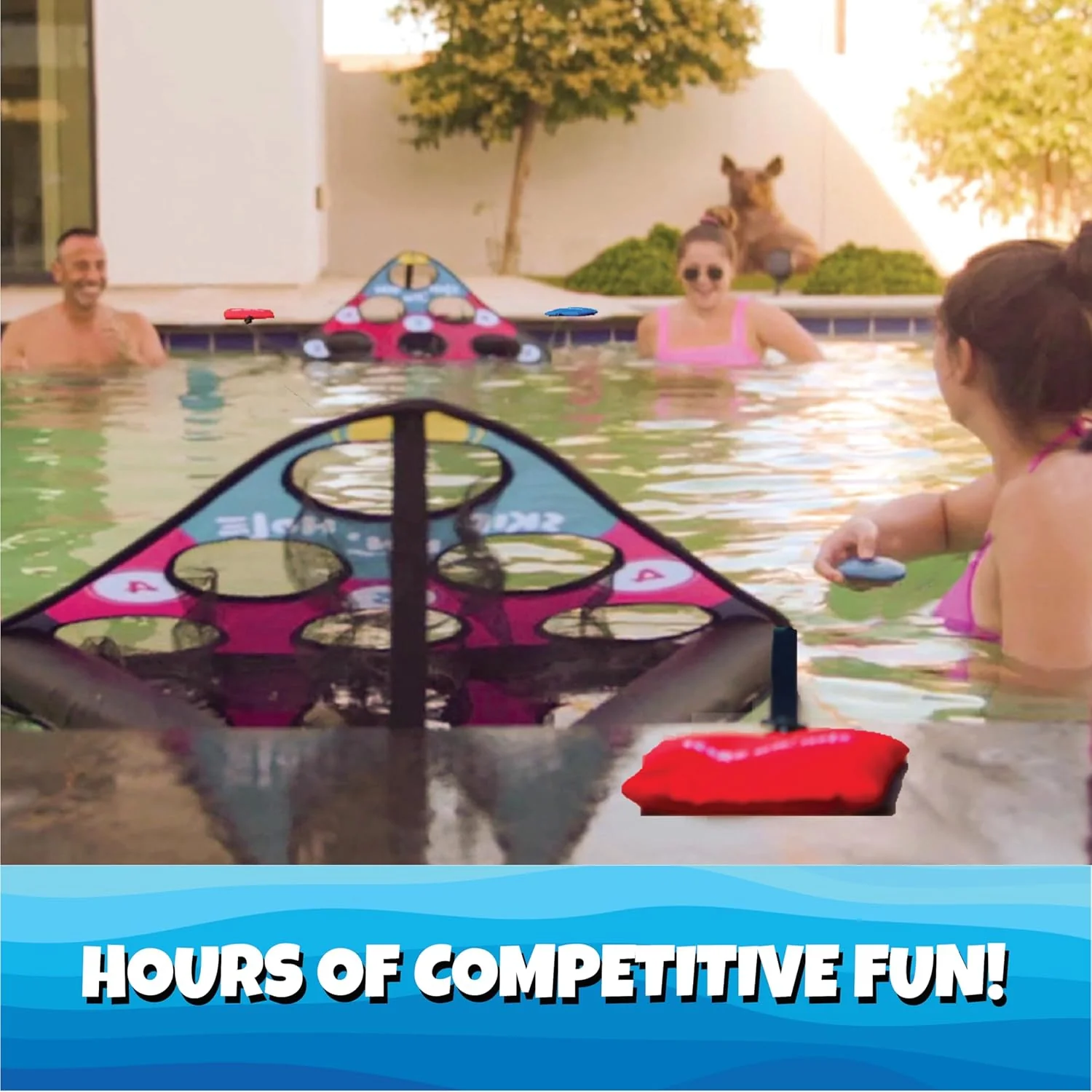 Fun Pool Game for Adults and Family | Stonne Skipping Meets Swimming Pool Cornhole Game Floating | Fun For All Ages, Easy Setup, Well Made | Portable Water and Lake Toy |