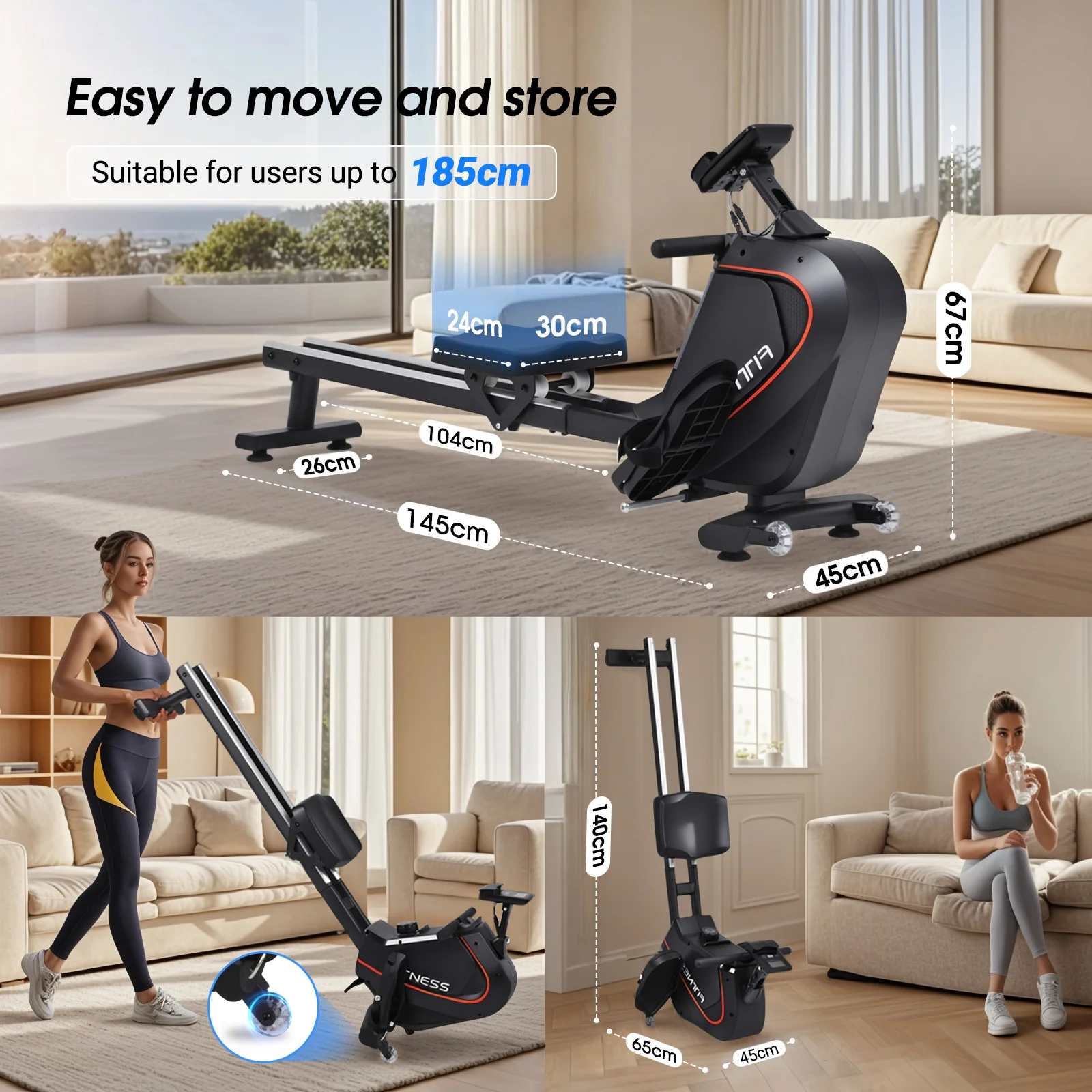 Magnetic Rowing Machine 16-Level Resistance