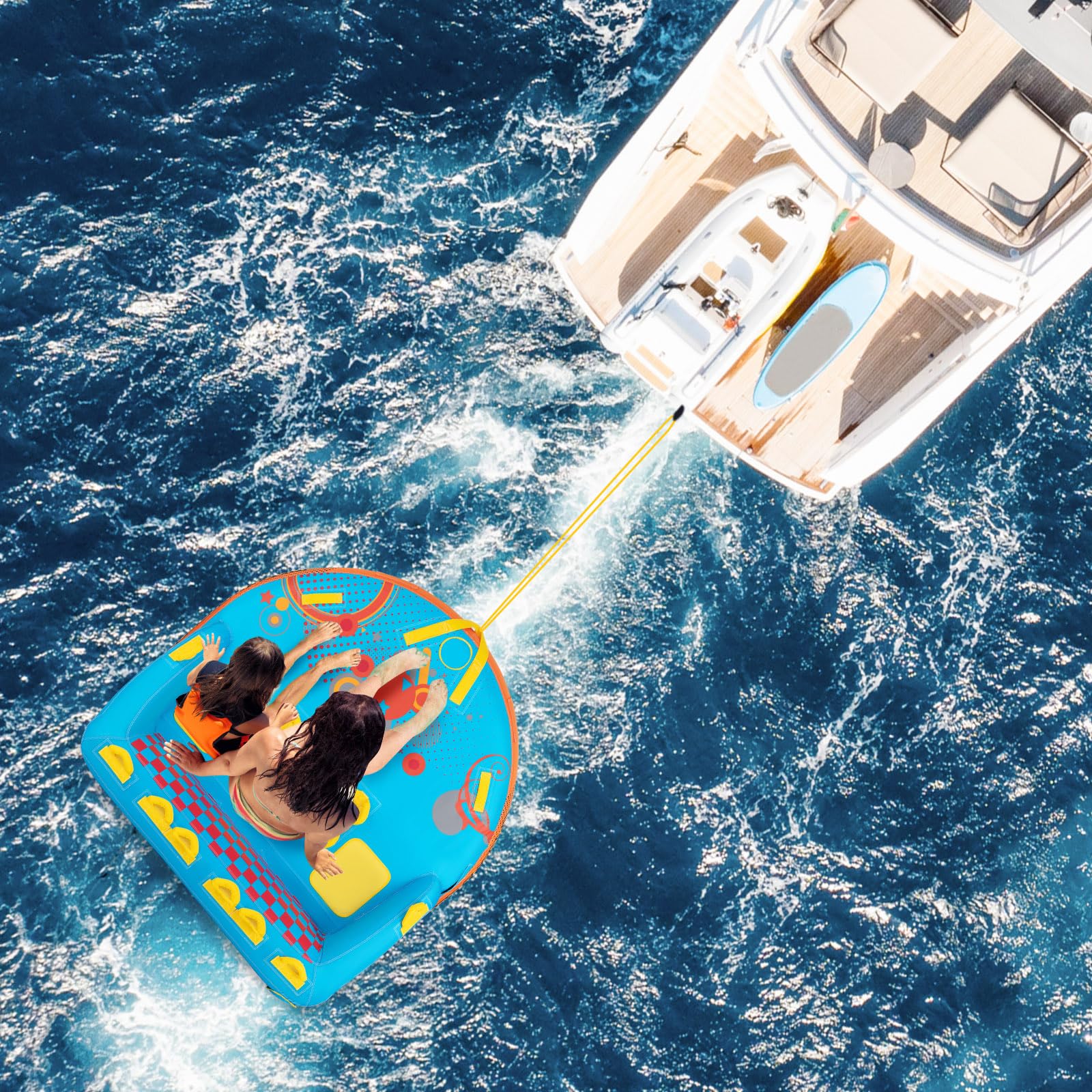 Inflatable Towable Tubes for Boating, 1-3 Riders Water Sport Towables for Boat