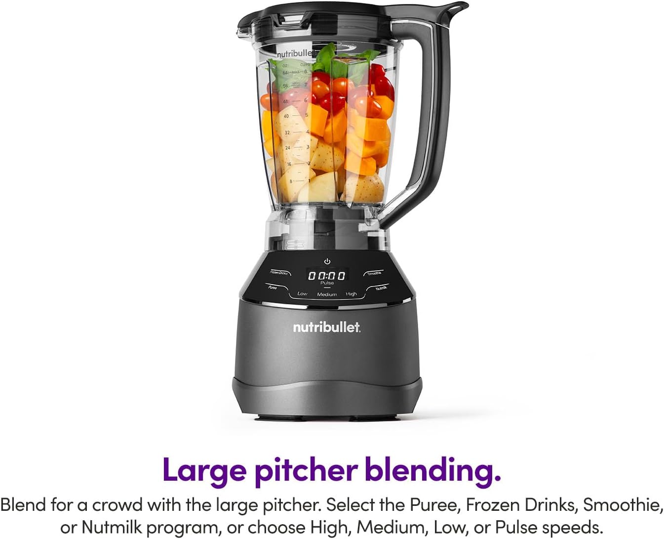 NutriBullet Smart Touch Triple Prep System Blender 1500W, Black, Full-sized Blender - Personal Blender - 7-Cup Food Processor In One (NBKS07100)