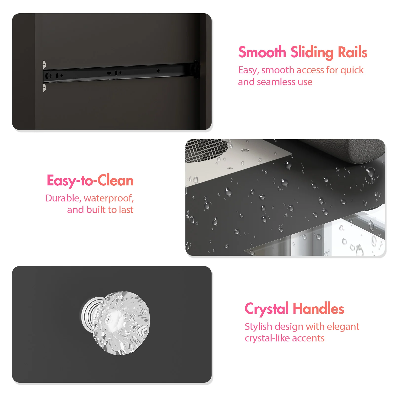 Manicure Table Glass Top w/Dust Collector