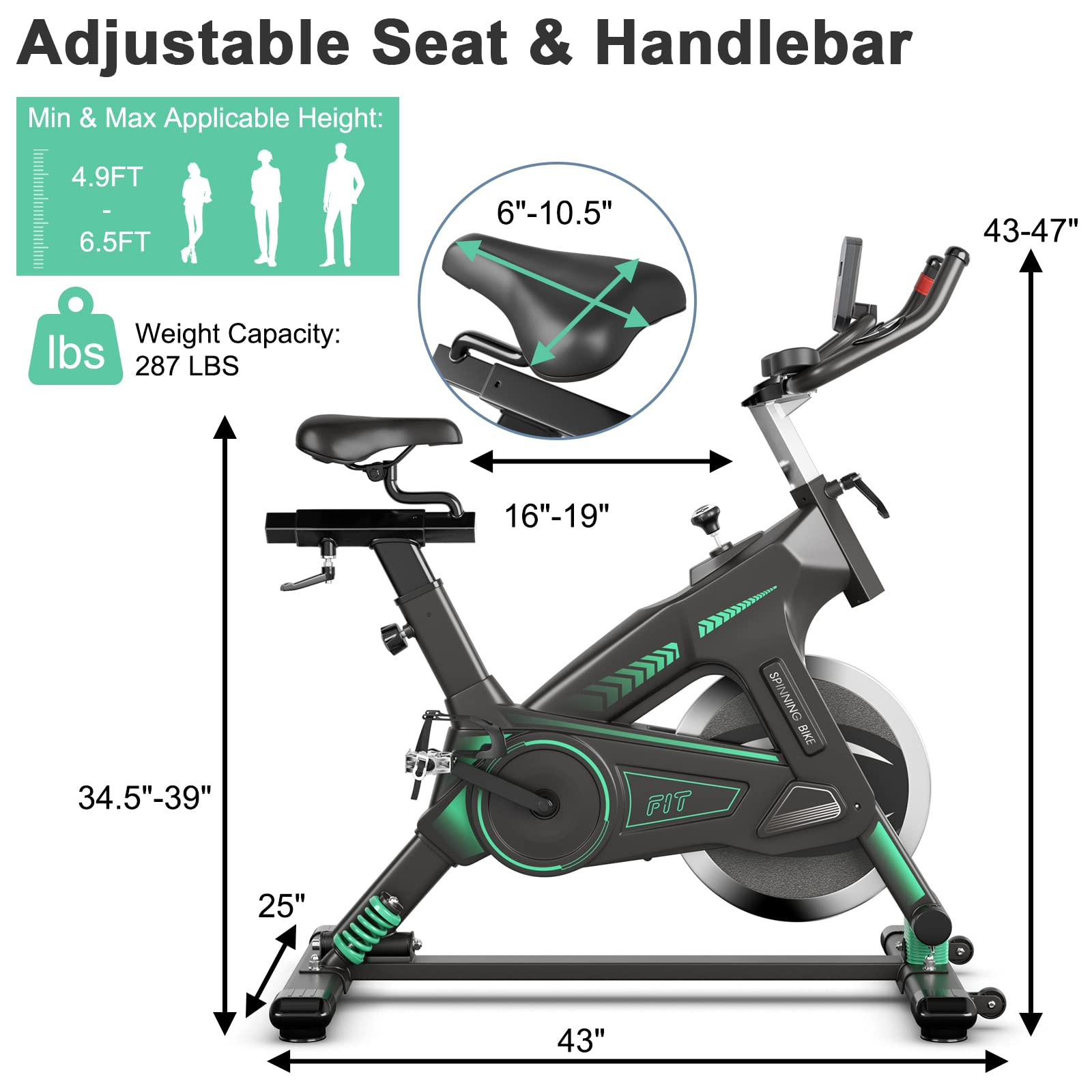 Indoor Cycling Bike, Stationary Exercise Bike Workout Bike with Device Holders