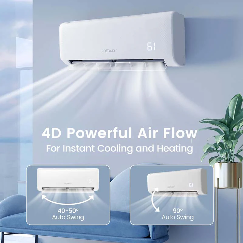 12000 BTU 21 SEER2 Mini Split Air Conditioner & Heater Ductless Inverter System, 208-230V Wall-Mounted AC Unit with Heat Pump