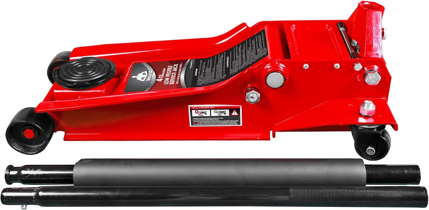 3 Ton Low Profile, Aluminum and Steel Racing Floor Jack with Dual Pistons Quick Lift Pump for Sport Utility Vehicle, Lifting Range 3-15/16