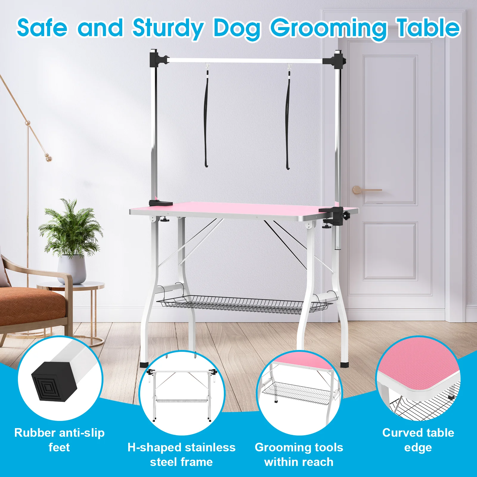 Pet Bath Grooming Table Pink