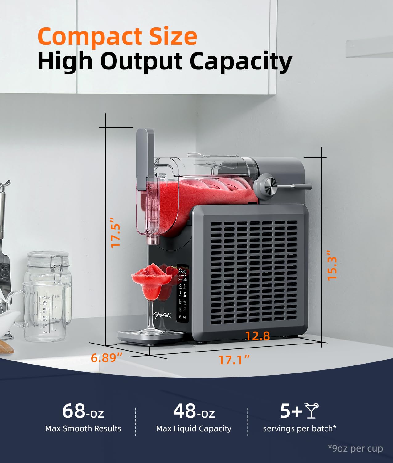 Slushie Machine,24-Hour Delay Start&Cold Retention, 68 oz Slushy Machine with Self-Cleaning Function, Frozen Drink Maker with 5 Preset Programs,Frozen Margaritas, Frapp��s, and More