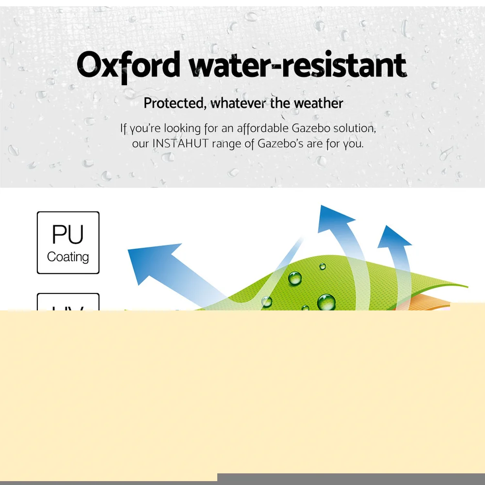 Instahut Gazebo Pop Up 3x4.5m w/Base Podx4 Marquee Folding Outdoor Wedding Camping Tent Shade Canopy White
