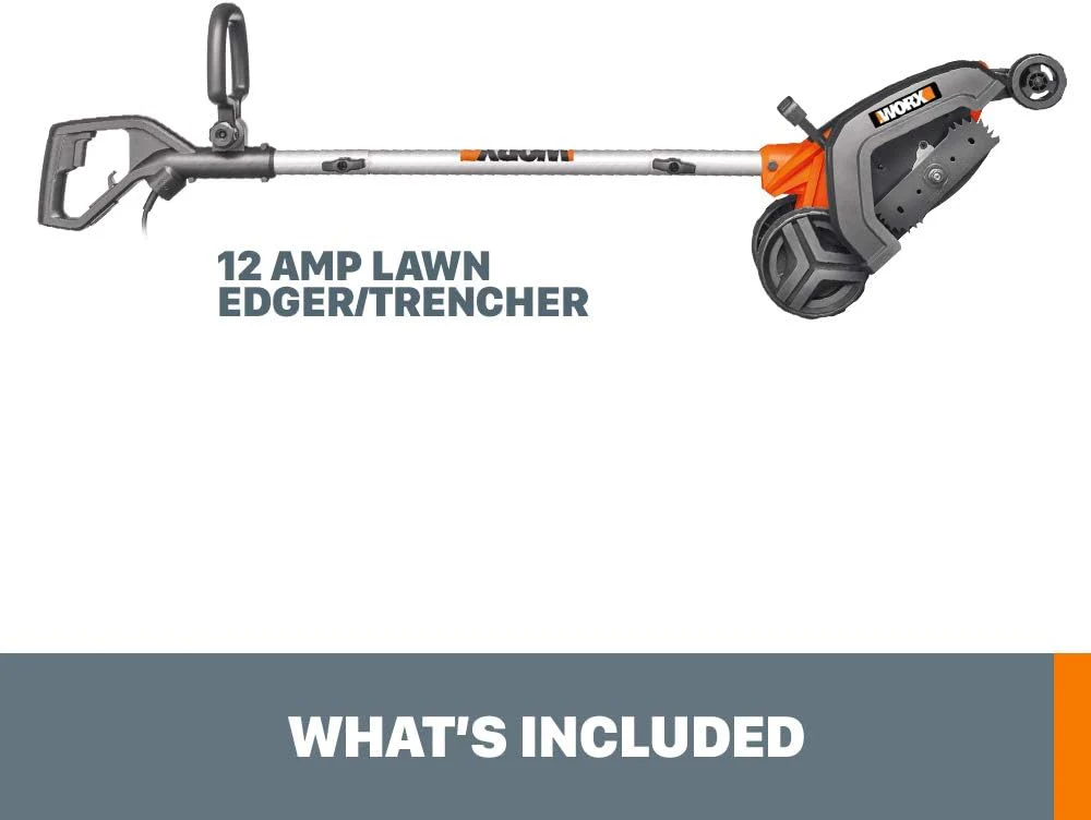 12 Amp 7.5 Inch Electric Lawn Edger & Trencher, Orange and Black