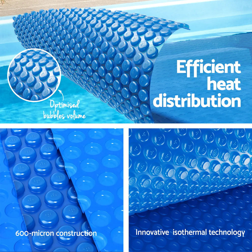 Aqua Buddy Pool Cover 600 Micron 7x4m w/ Roller 5.55m Swimming Pools Solar Blanket