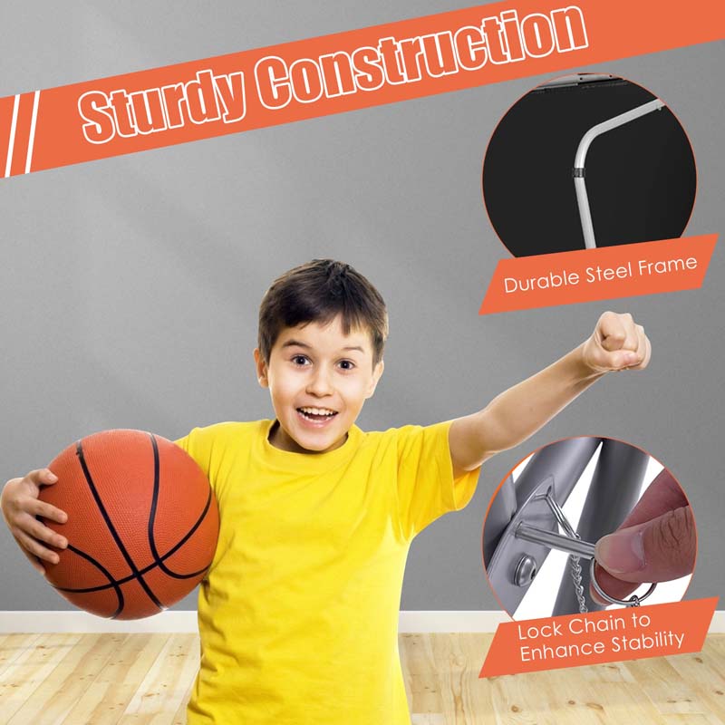 2 Player Foldable Basketball Arcade Game with 4 Balls, Indoor Double Shot Electronic Basketball Game