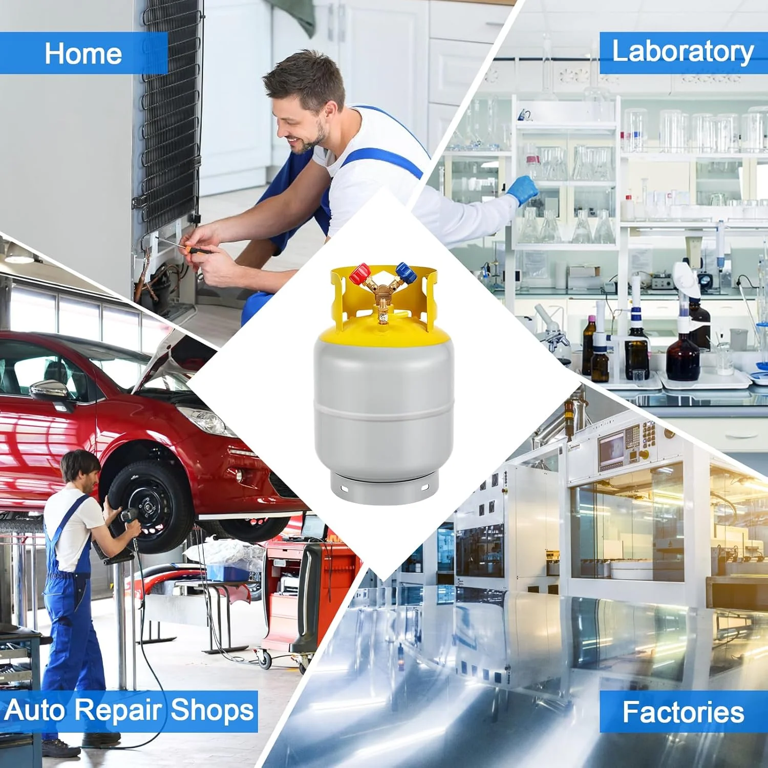 30 LB Refrigerant Recovery Tank for R12, R22, R134A, R410A Refrigerant with 1/4 SAE Y-Valve Liquid/Vapor Reclaim Tank AC Freon Recovery Tank Refrigerant Recovery Cylinder Tank Reusable-FAHKNS