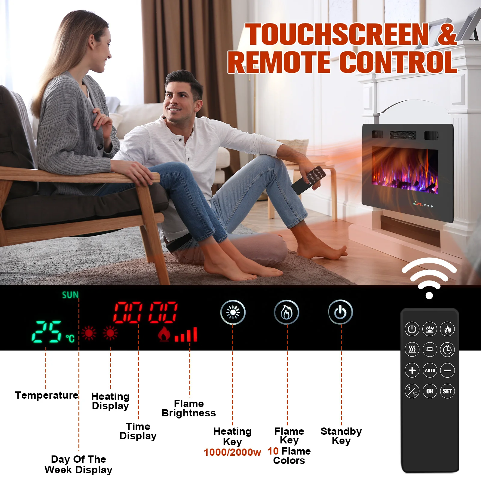 Electric Fireplace Heater Wall Recessed