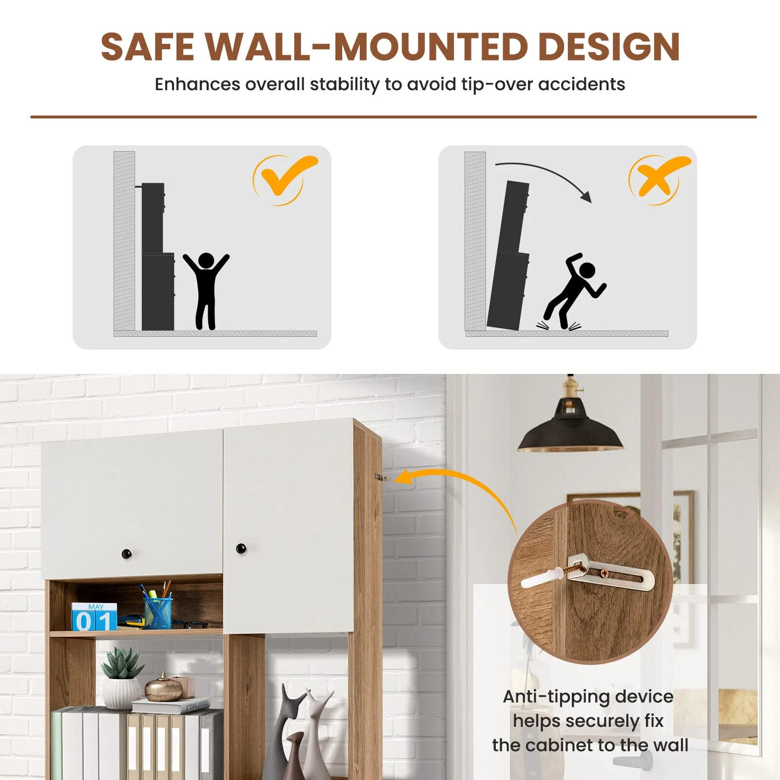 Giantex Buffet Storage Cabinet Kitchen Pantry with 3 Drawers Buffet Sideboard Hutch Cupboard