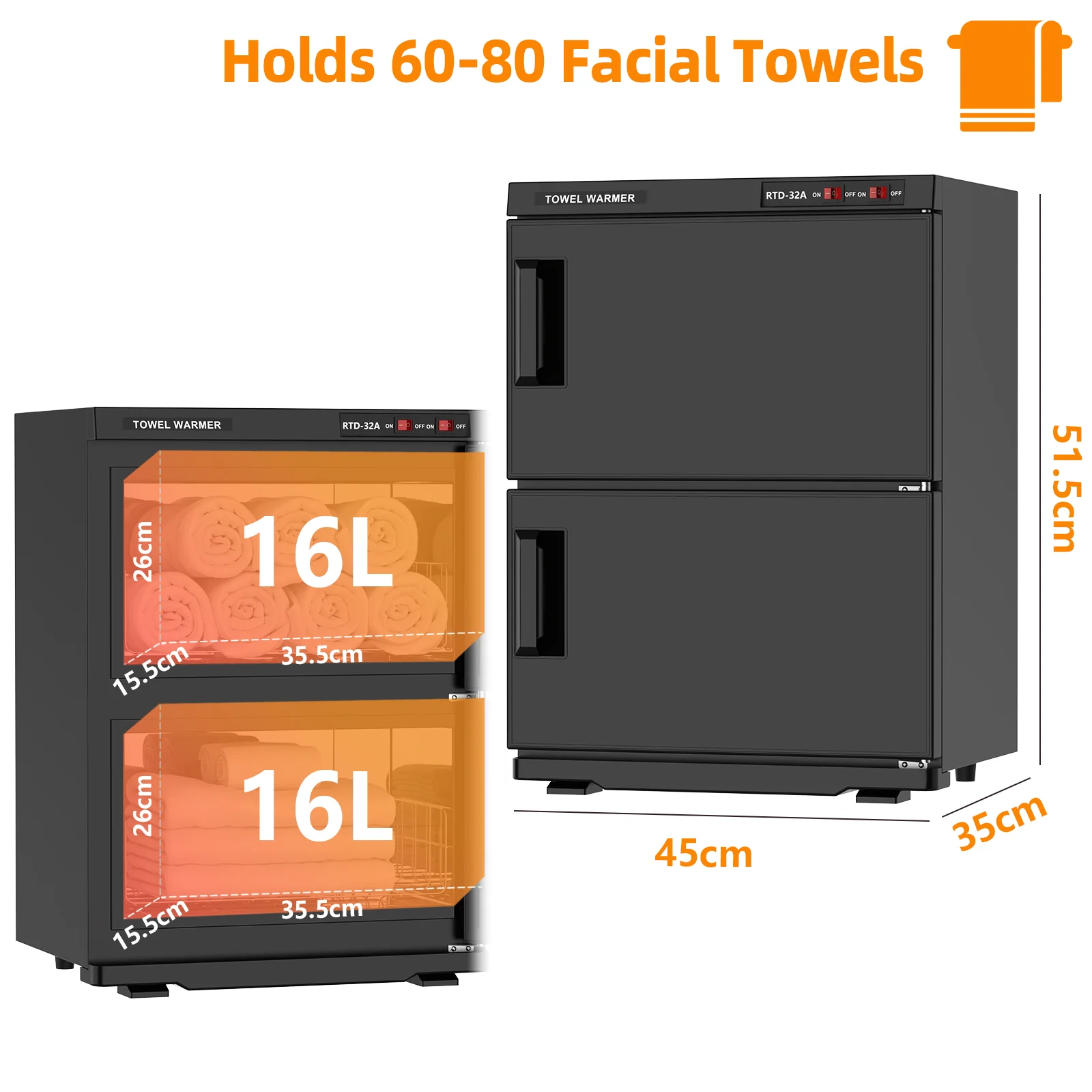 Electric Warmer Towel Cabinet 32L