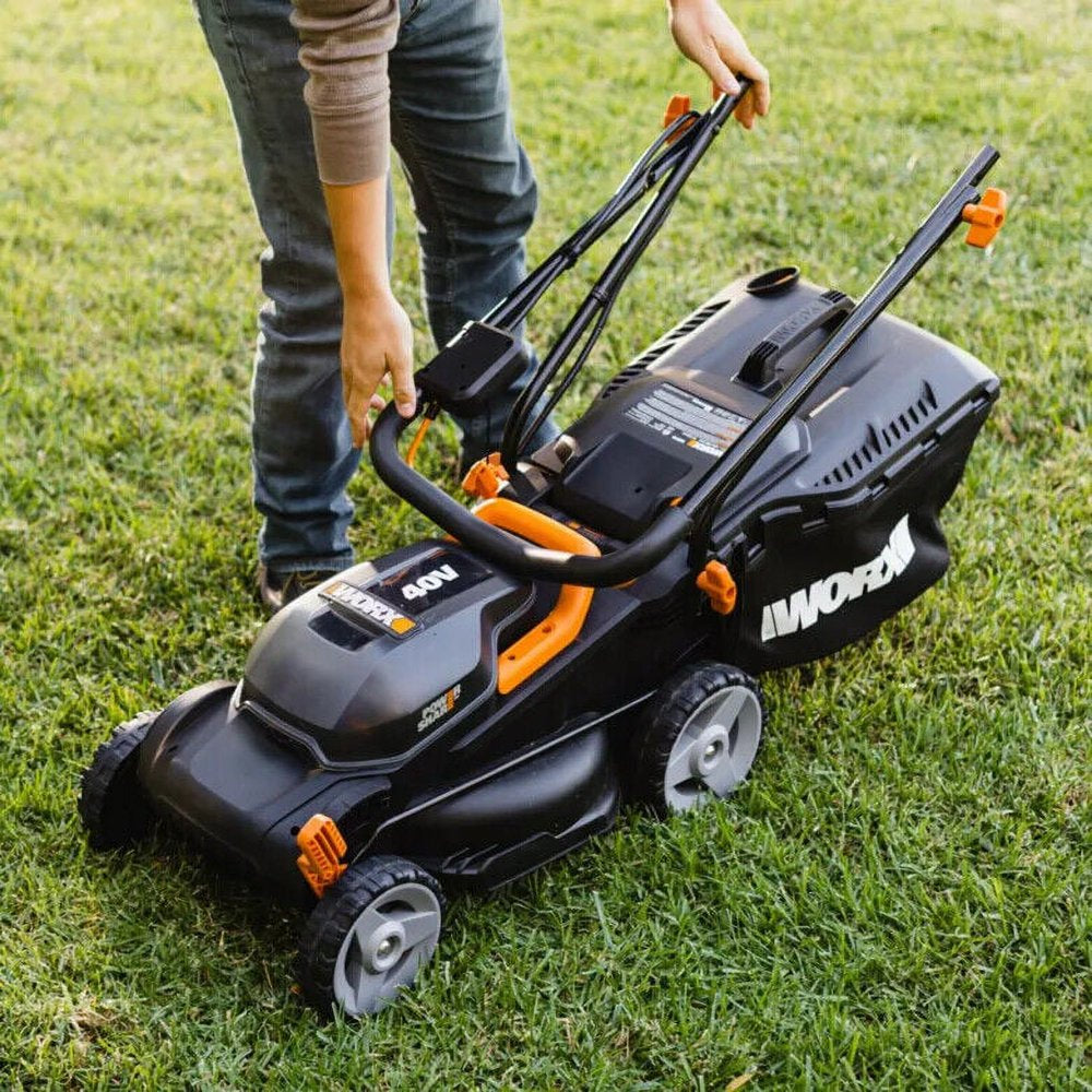 Worx 40V Cordless Lawn Mower 14 with Intellicut, Mulching, 2x20V 4.0Ah Batteries and Charger Included