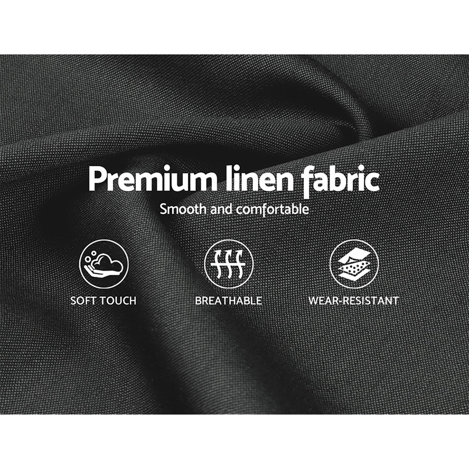 Artiss Issa Bed Frame Fabric Gas Lift Storage - Charcoal King