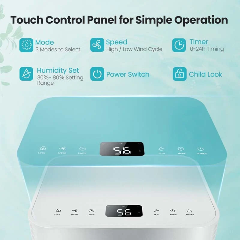 1750 Sq. Ft 32 Pints Portable Dehumidifier for Basements & Home with Auto Defrost & 24H Timer