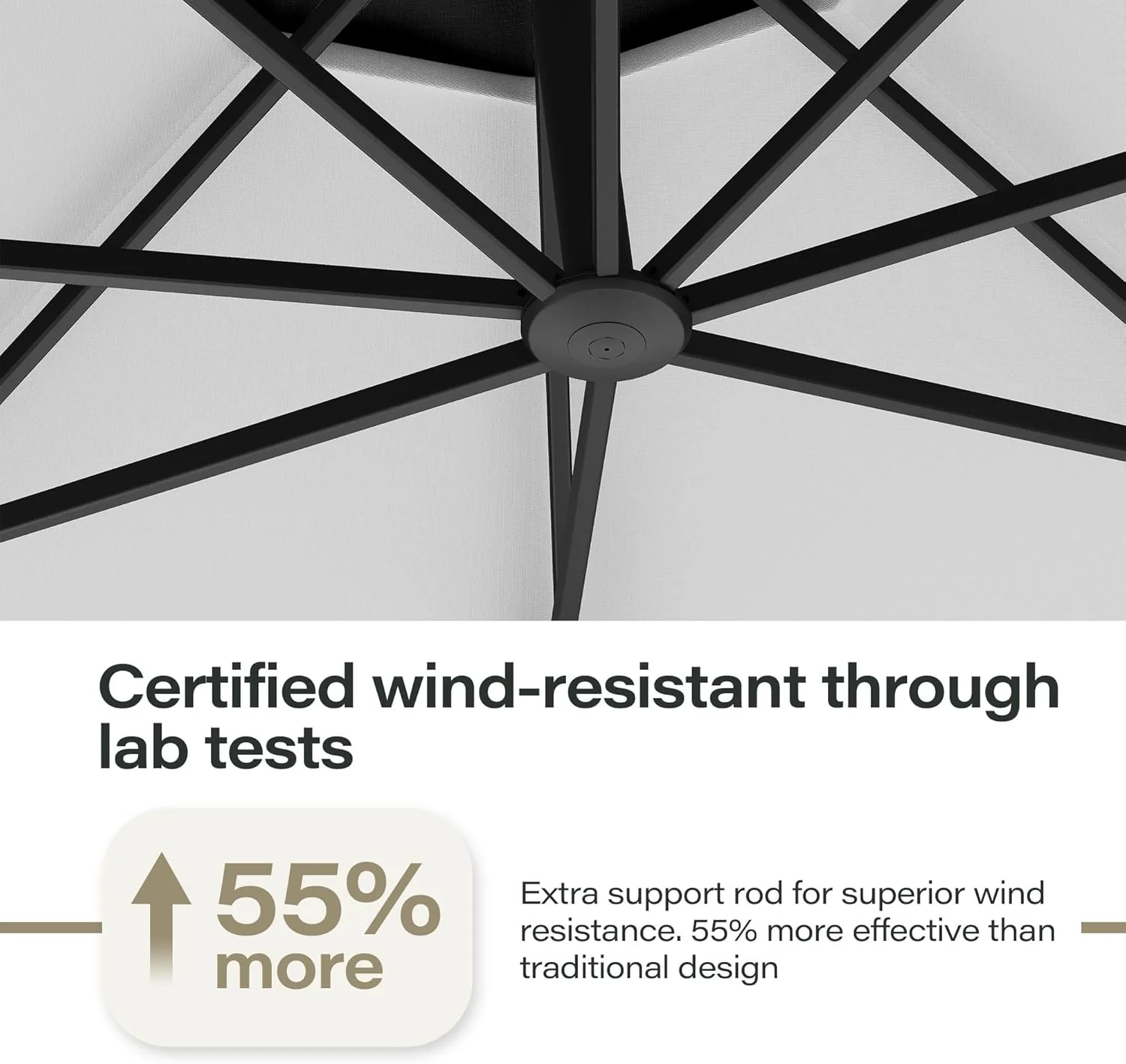 LAUSAINT HOME Outdoor Patio Umbrella with Base included, 11 FT Deluxe Curvy Cantilever Umbrella Heavy Duty Offset Hanging Umbrella with 360�� Rotation for Market, Pool, Garden, Backyard, Deck (Beige)