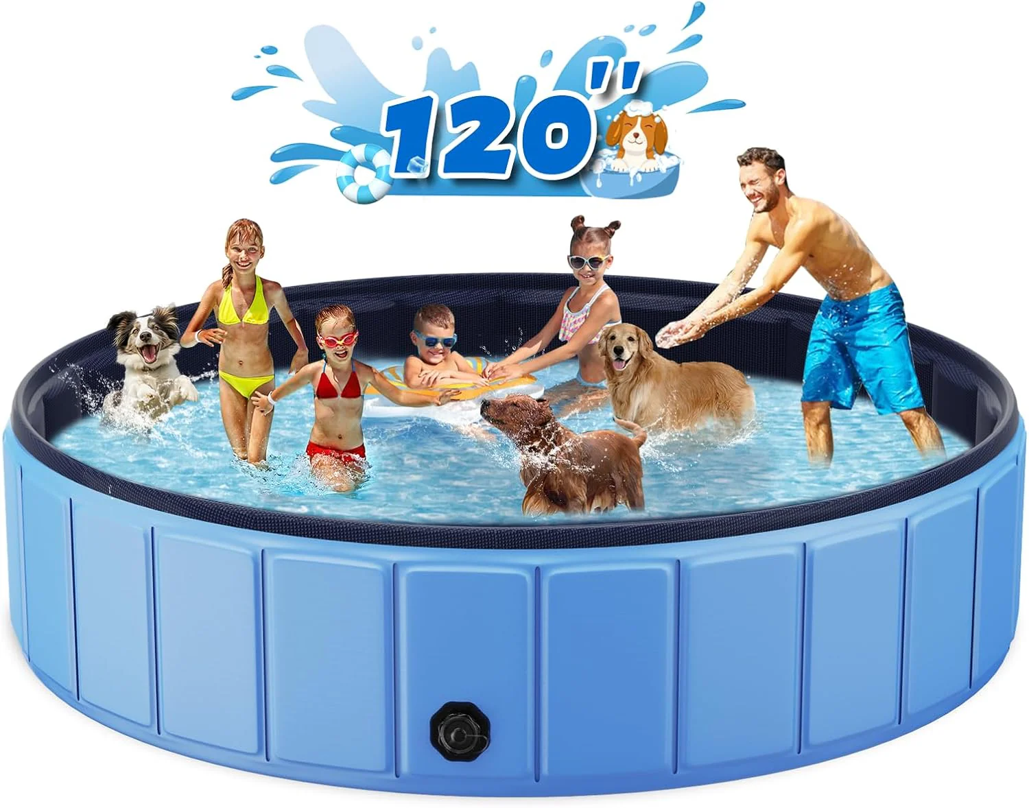 Foldable Dog Swimming Pool, 120