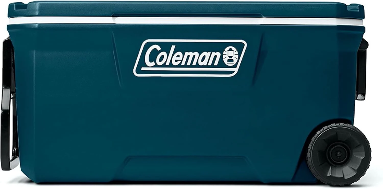 Coleman Classic Series Insulated Portable Wheeled Cooler, Leak-Resistant Outdoor Hard Cooler Keeps Ice up to 5 Days, 100-Quart