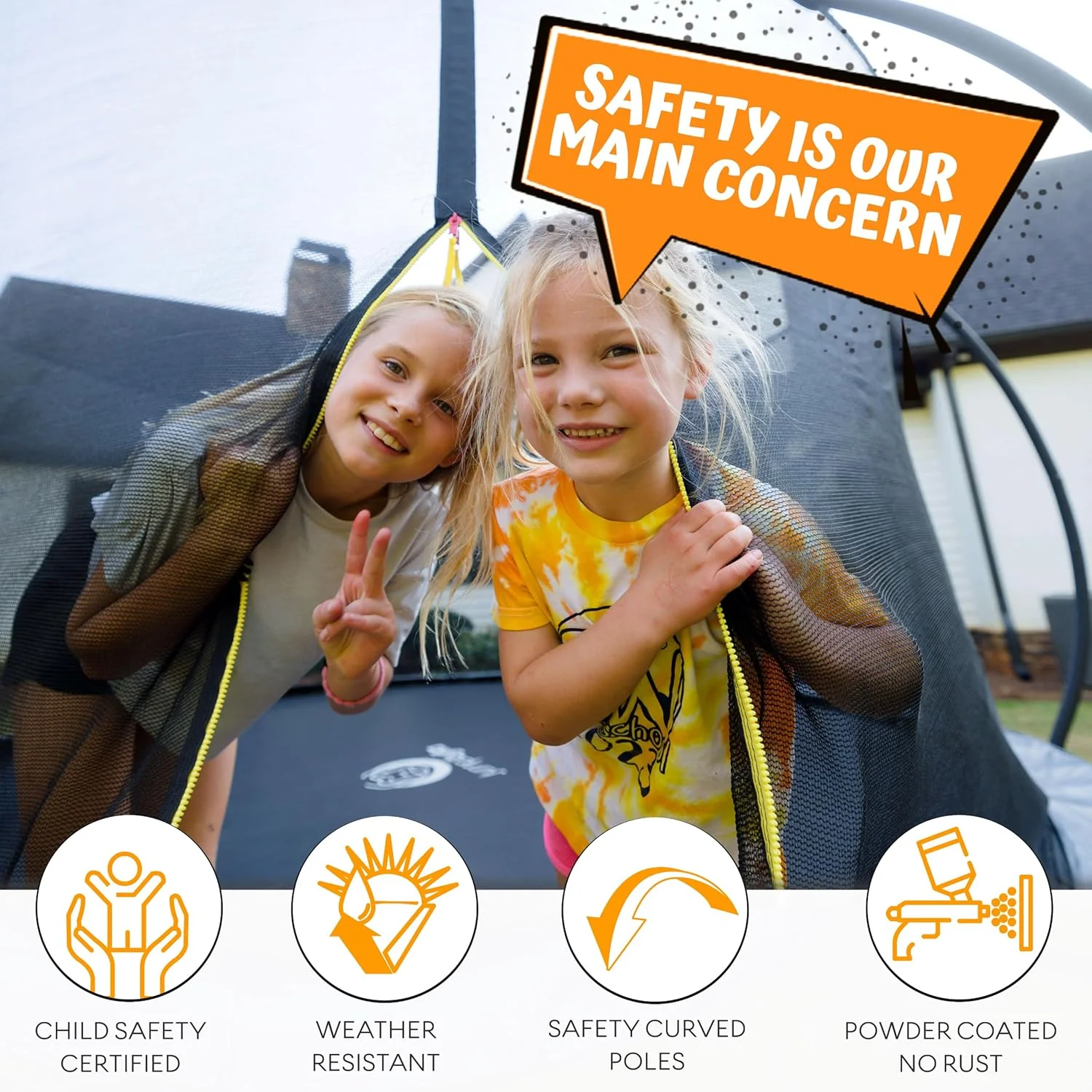 JUMPZYLLA Trampoline 8FT 10FT 12FT 14FT 15FT 16FT Trampoline with Enclosure - Recreational Trampolines with Ladder and AntiRust Coating, ASTM Approval Outdoor Trampoline for Kids