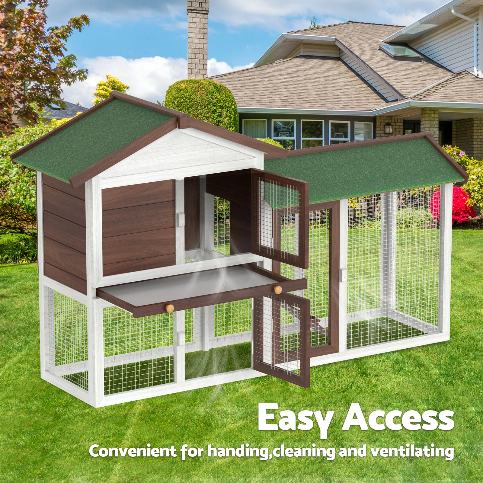 Rabbit Hutch Chicken Coop Wooden