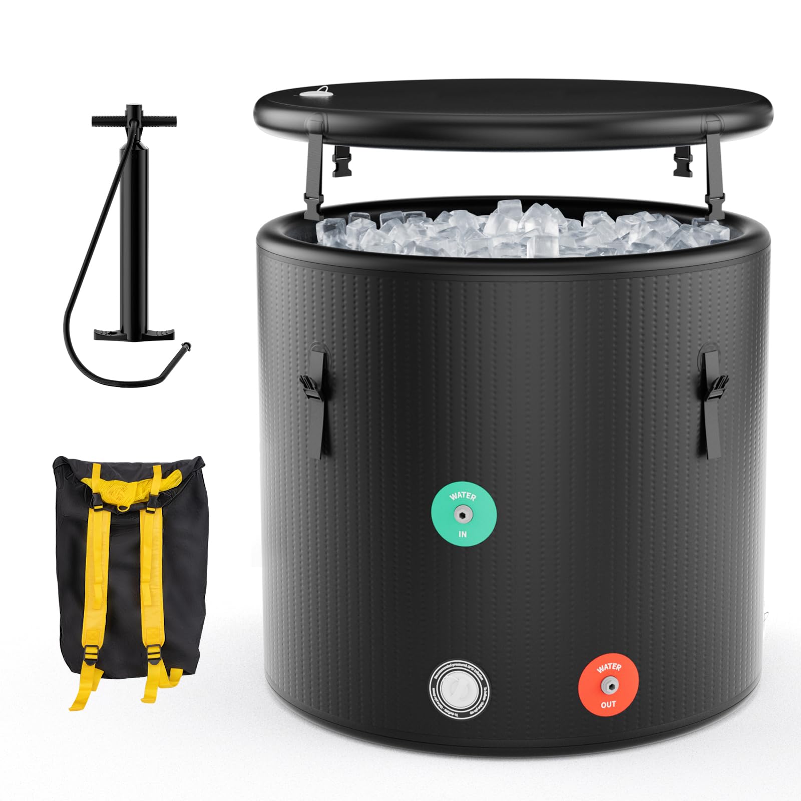79 Gal Ice Bath Tub for Athletes, Inflatable Cold Plunge Tub w/Multiple Layered, Lid, Pump