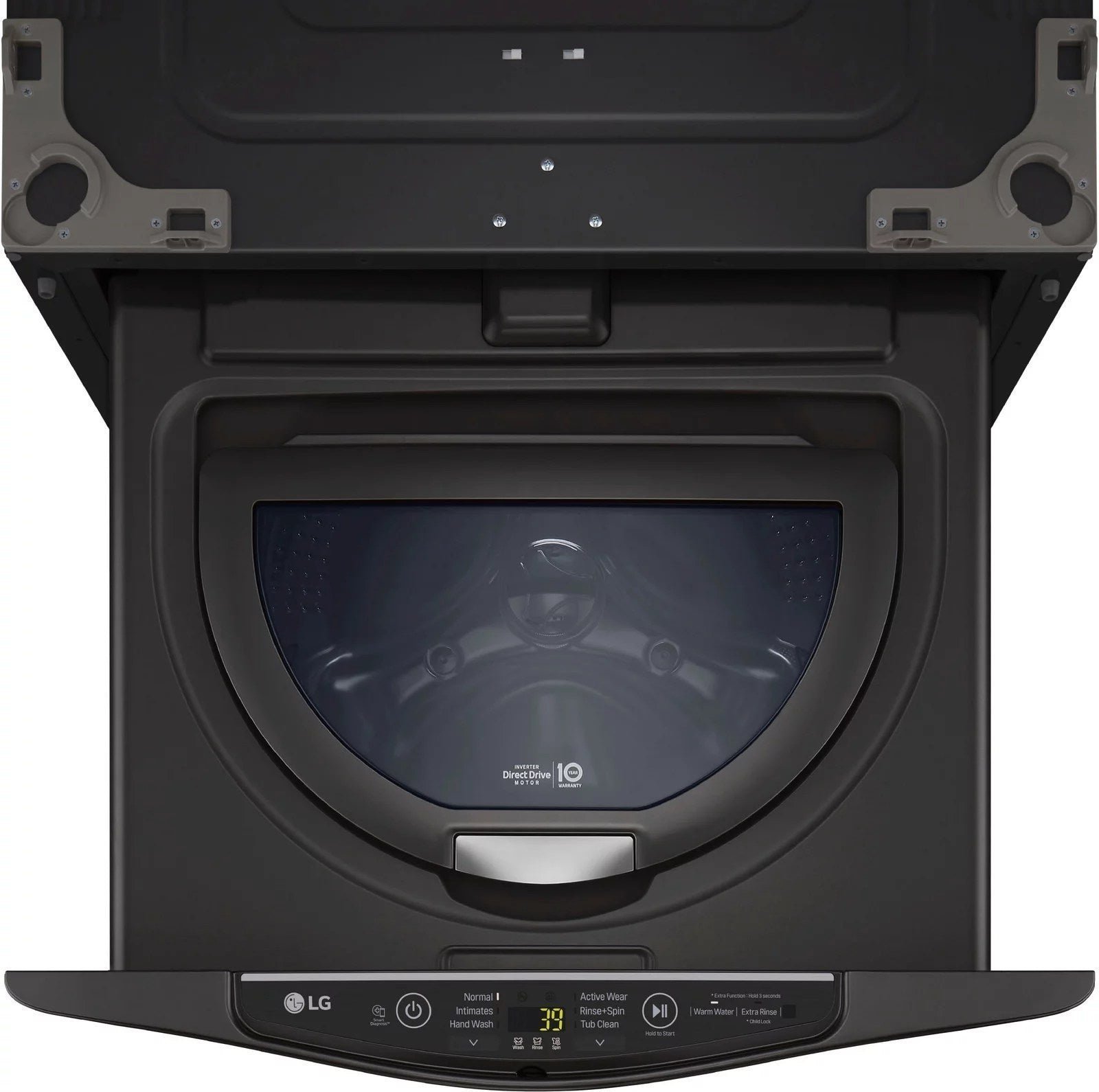 LG �C SideKick 1.0 Cu. Ft. High-Efficiency Smart Top Load Pedestal Washer with 3-Motion Technology �C Black steel