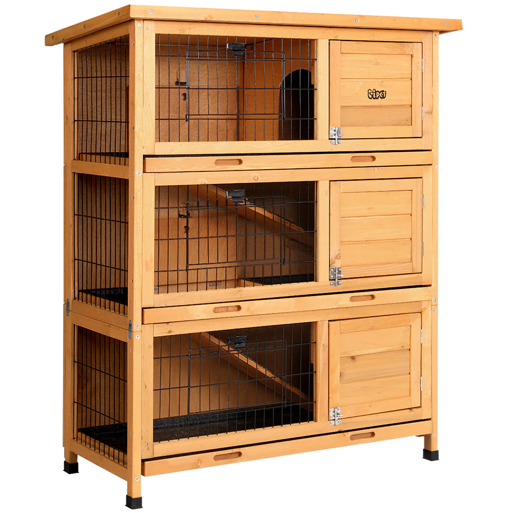 i.Pet Rabbit Hutch Chicken Coop 91.5cm x 46cm x 116.5cm Chicken Coop Large House Cage Run Wooden Outdoor