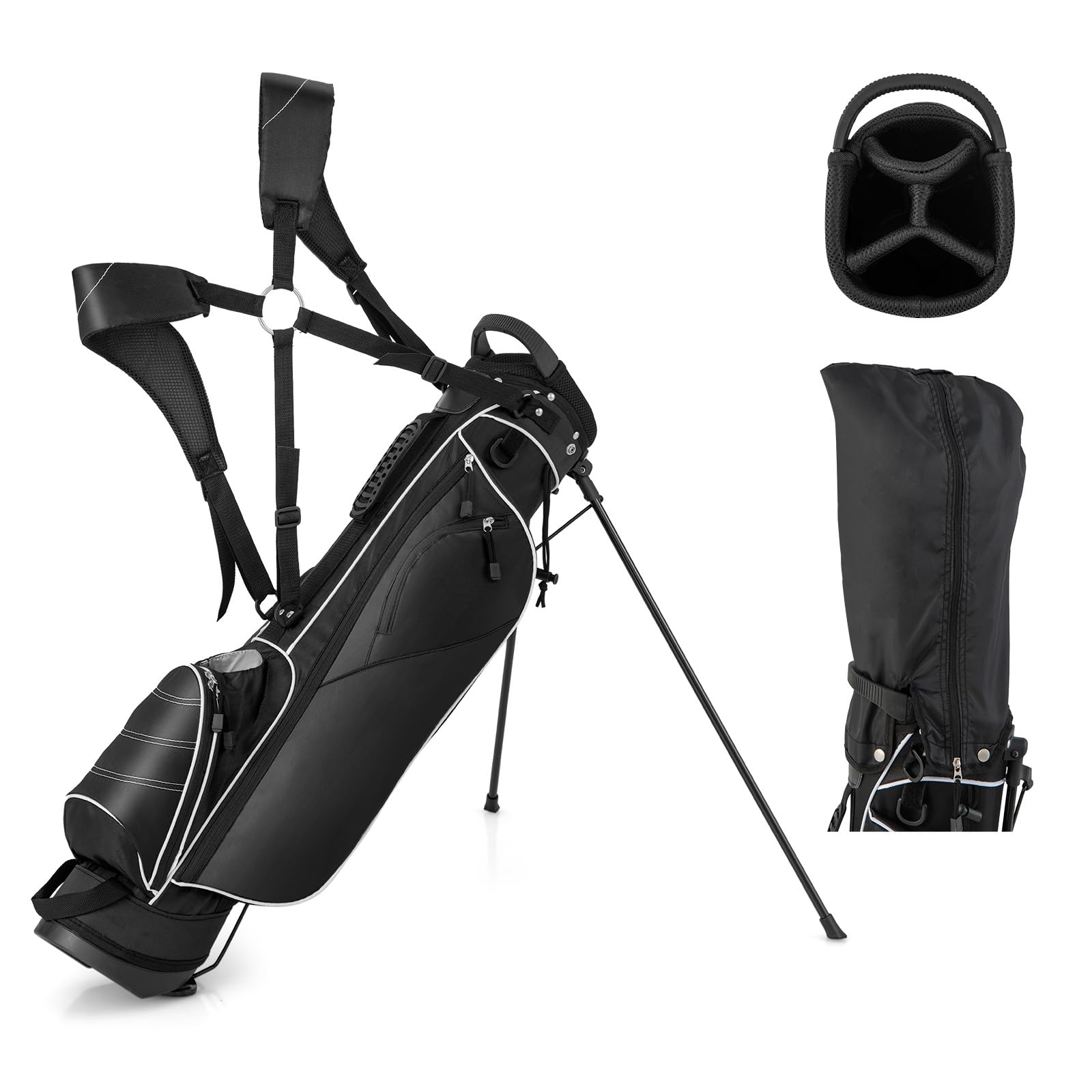 Golf Stand Bag, Lightweight Golf Club Bag with 4 Way Top Dividers