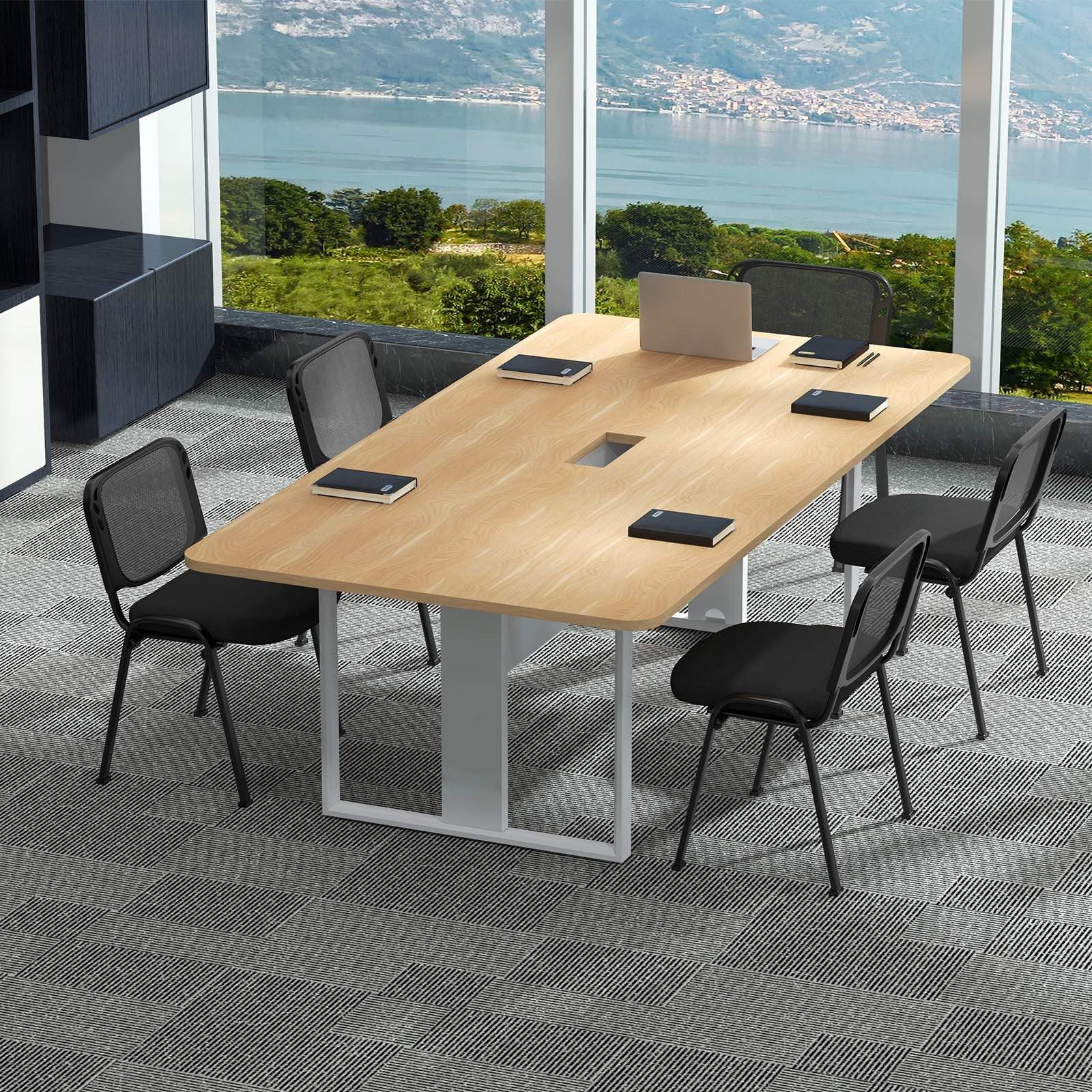 Set of 5 Office Desk Chairs Waiting Room Chair Stackable Reception Guest Chair