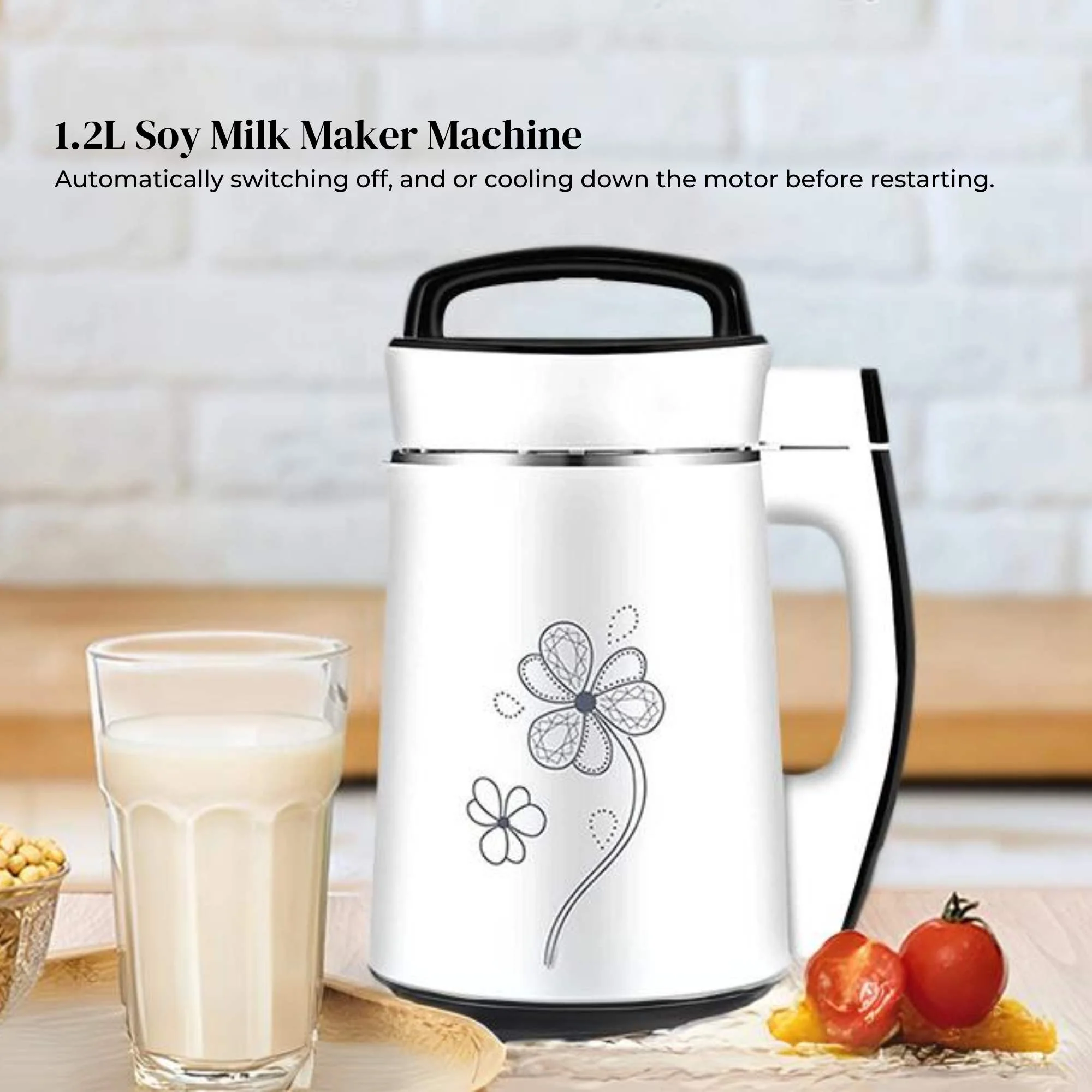 1.2L Electric Soy Bean Milk Maker Machine - Automatic Soya Almond Nut Blender