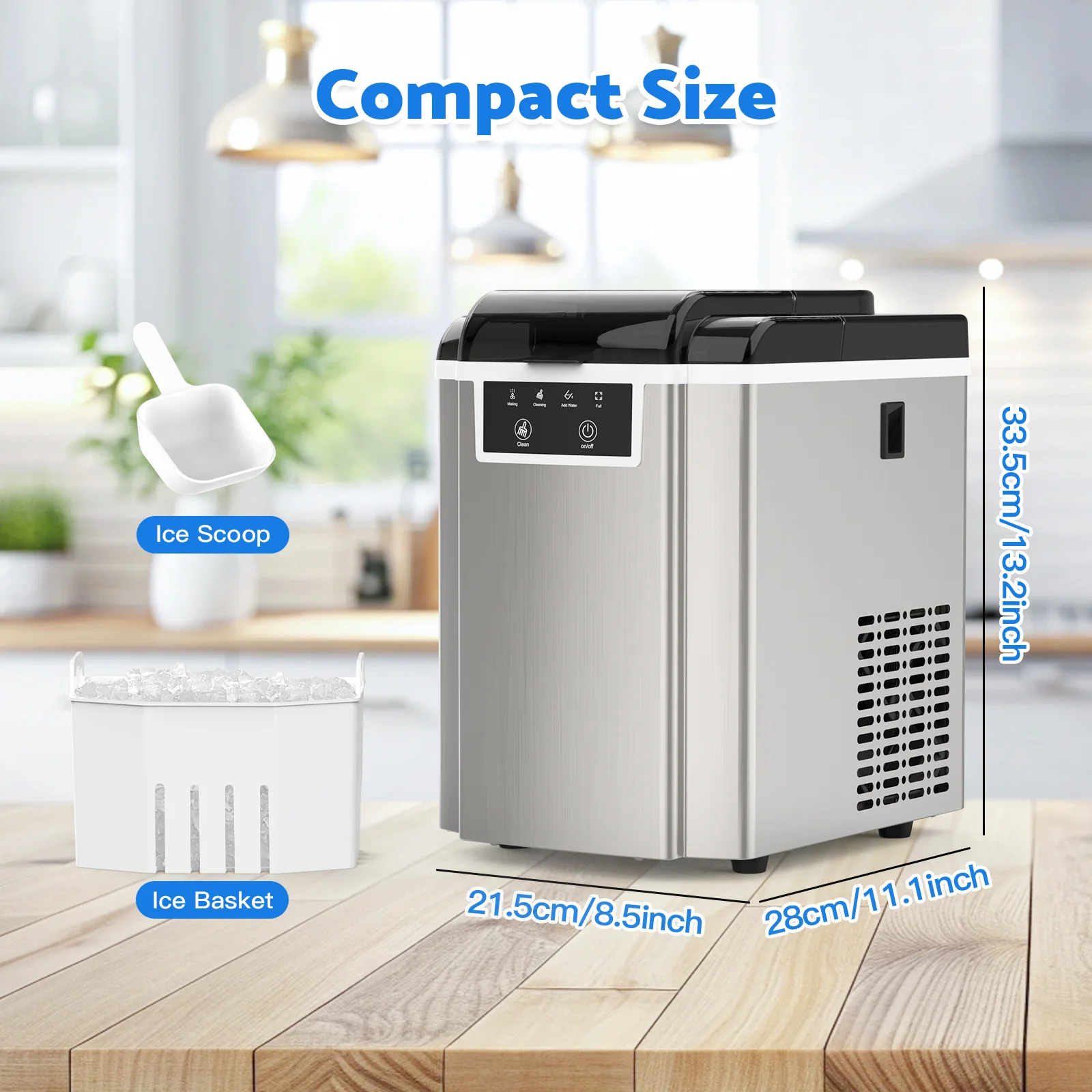 Nugget Ice Maker Countertop with Soft Chewable Ice