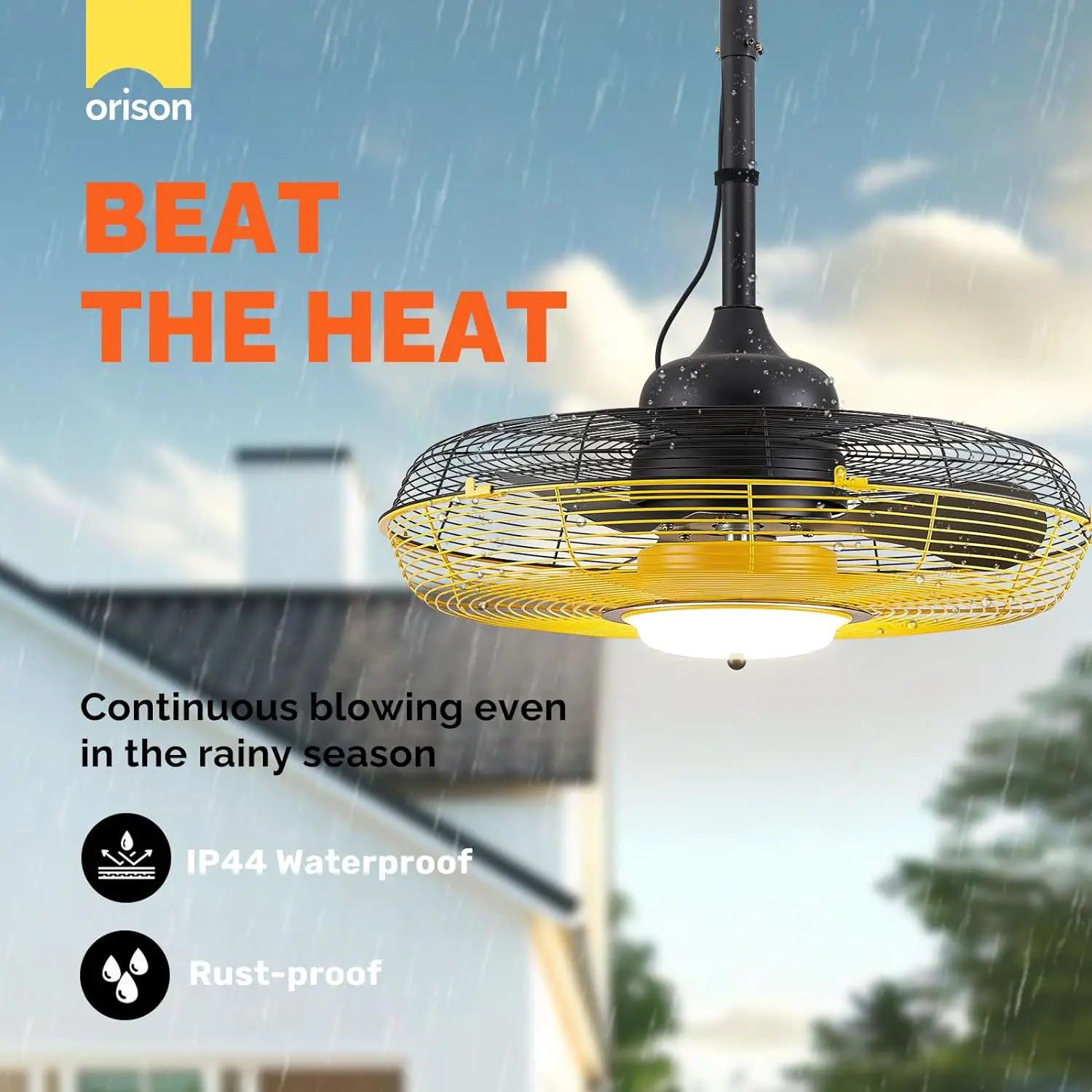 21 Outdoor Ceiling Fan with Light, Plug in Ceiling Fan with Remote, Gazebo Fans Outdoor Hanging for Patios Waterproof, Wet Rated Hanging Fan with App Control